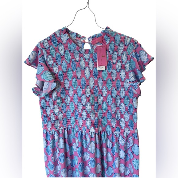 Women’s Simply Southern Shells Tiered Midi Maxi Dress Smocked Ruffle XL NWT - Picture 2 of 7